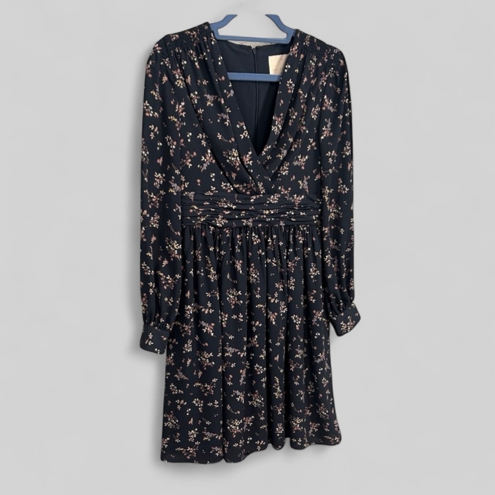 Gal Meets Glam Kelsey Navy floral cottagecore fit and flare swing dress size 4
